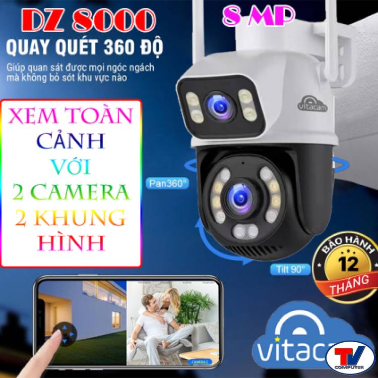CAMERA 2 KHUNG HÌNH VITACAM DZ8000 CHÍNH HÃNG