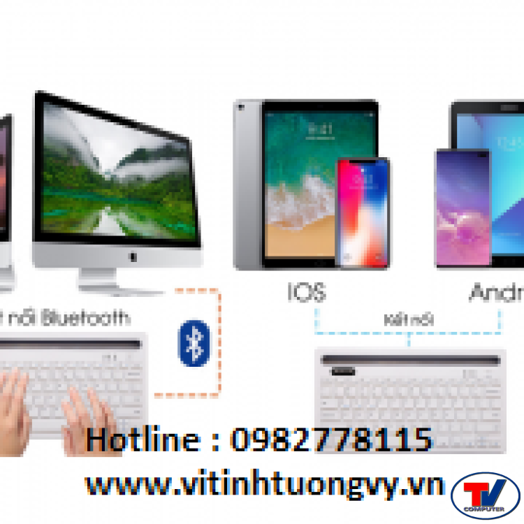 Bàn Phím  bluetooth có khe để điện thoại , ipad chính hãng