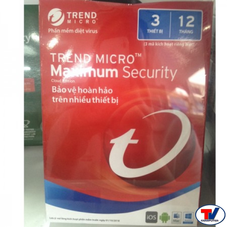 PHẦN MỀM DIỆT VIRUS TRENDMICRO MAXIMUM SECURITY 3PC 2016
